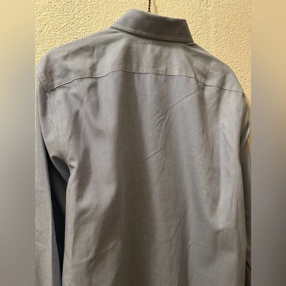 Banana Republic Dress Shirt Men  Blue/ White Cotton Long Sleeve Button Down Sz L